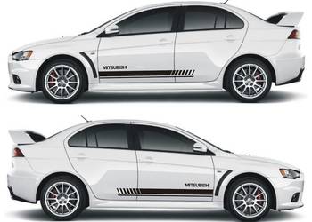Naklejki Pasy Boczne na każdy Samochód MITSUBISHI Colt, Galant, Pajero,