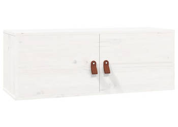Szafka ścienna biała 80x30x30 cm lite drewno sosnowe WM-818377