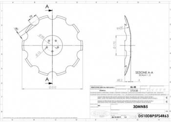 Talerz do agregatu talerzowego zębaty 510 mm, 5 otworowy, grubość 4 mm D51…