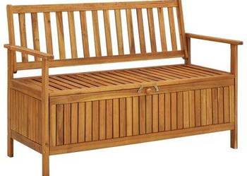 vidaXL Ławka ogrodowa ze schowkiem, 120 cm, lite drewno akacjowe(sku310279)