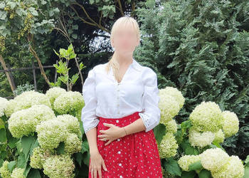 Lniana koszula Per Una M&S L 40 biała folk retro boho cottag