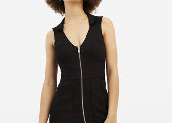 Czarna sukienka kieszenie Tally Weijl xs 34 zamek zip