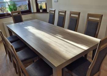Duży Stół Dąb Sonoma 240 x 100 x 75 cm z 10 Krzesłami w Zestawie!