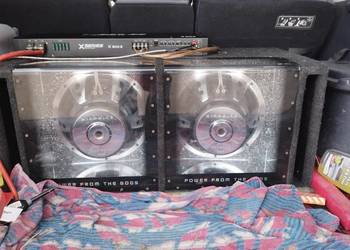 Skrzynia,wzmacniacz, radio car audio zestaw
