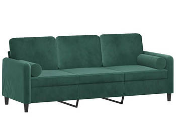 3-osobowa sofa z poduszkami ciemnozielona 180 cm aksamit WM-3200893