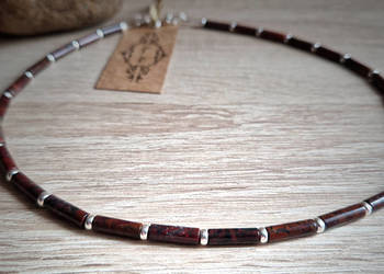 Jaspis mahoniowy Naszyjnik męski