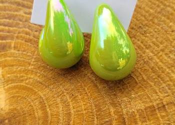 Zielone łezki kolczyki