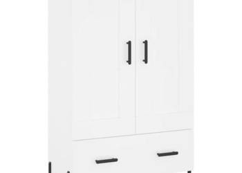 Wysoka szafka biała 695x31x115 cm materiał drewnopochodny WM-830332
