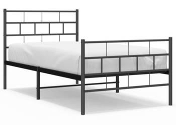 Łóżko Metalowe Czarne Rama Łóżka Ze Stelażem 100x190cm WM-355671