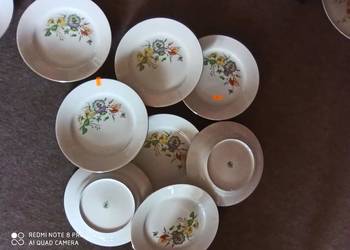 Talerze do drugiego dania. 9 sztuk. Syg. Kahla. Bratki