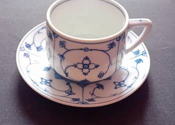 Fliliżanka duo Carl Tielsch - Altwasser, wzór słomkowy Indisch Blau.1920/22