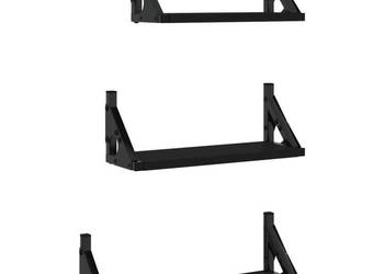 Zestaw 3 półek ściennych czarny materiał drewnopochodny WM-836318