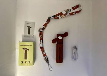 Wentylator Ręczny Mini Wiatrak Przenośny USB w Kształcie Misia