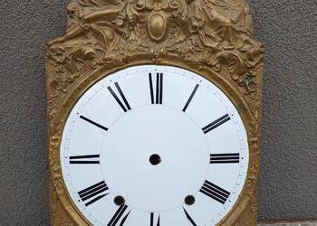 T127 Tarcza starego zegara comtoise otwory 90,5/70mm ozdobna tłoczona