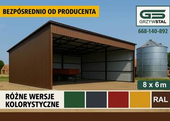 Garaż Blaszany Otwarty /Wiata OTWARTA /Zadaszenie/Magazyn – GRZYWSTAL