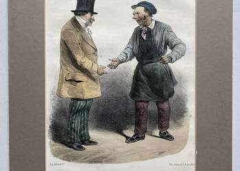 Oryginalna Francuska Litografia XIX w, Szewc, Aubert