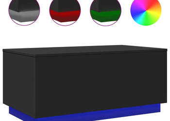 Stolik kawowy z oświetleniem LED czarny 90x50x40 cm WM-839876