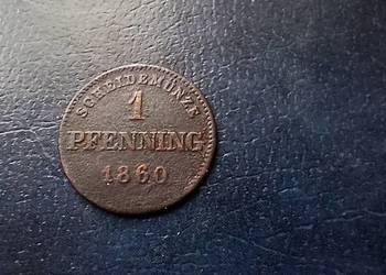 Stare monety 1 fenig 1860 Niemcy