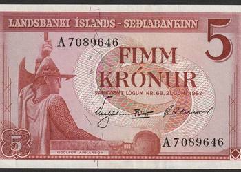 ISLANDIA 5 KORON 1957 - STAN 2