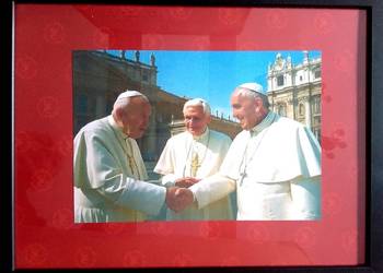139 - 01 Obraz (30x40) Papież Jan Paweł II - Benedykt XVI - Franciszek
