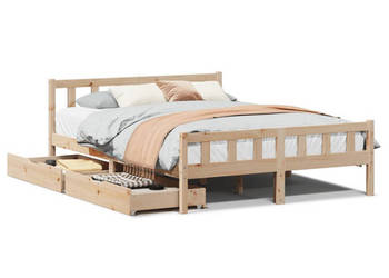 Rama łóżka bez materaca lite drewno sosnowe 120x190 cm WM-3301567