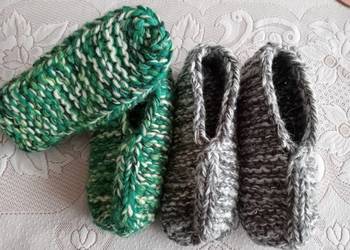 2 pary grubych kapci z wełną 38-42