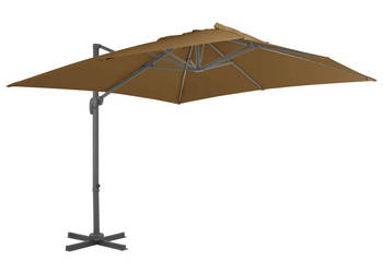 Parasol wiszący z aluminiowym słupkiem 300x300 cm taupe WM-44638