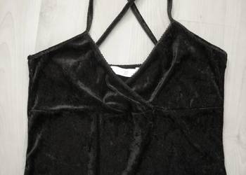 NEW LOOK czarny Welurowy Top Bluzka 40