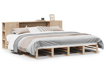 Łóżko z regałem bez materaca lite drewno 200x200 cm WM-3323887