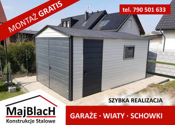 Ładny Biały Garaż Blaszany Na narzędzia - Garaże Blaszane - Maj-Blach