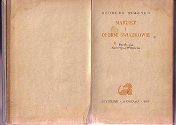 (6026) MAIGRET I OPORNI ŚWIADKOWIE – GEORGES SIMENON