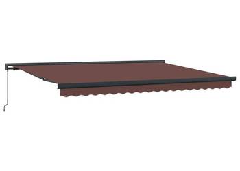 vidaXL Ręcznie zwijana markiza, brązowa, 450x300 cm(SKU:3215726）