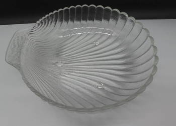 Szklana miska / patera w kształcie muszli SZKŁO VINTAGE