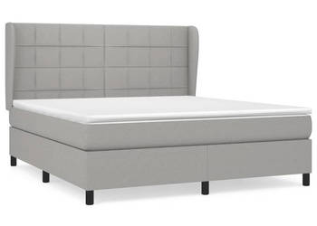 Łóżko kontynentalne z materacem jasnoszare tkanina 180x200cm WM-3127981
