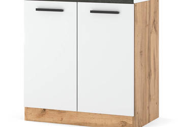 Szafka Kuchenna Stojąca Z Blatem Modułowa Blande 80cm Wotan Biały Mat