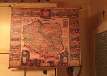 Rzeczpospolita Polska mapa ścienna ozdobna Pergamena - NOWA