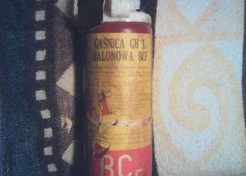 Gaśnica halonowa gh 1x bcf , pojemność 1.8kg , wyprodukowana w 1972 roku.