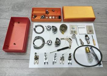 maszyna do szycia łucznik sam przybornik akcesoria stopki igły bębenki