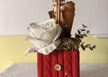 Kompozycja Kwiatowa w Ceramicznej Donicy Rojek Decor Sztuczne Kwiaty Ozdoba