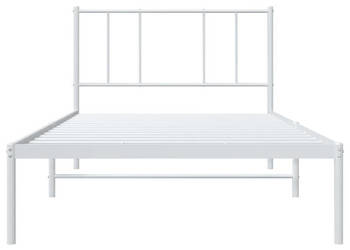 Łóżko Metalowe Białe Rama Łóżka Ze Stelażem Biała 100x200 cm WM-352524