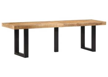 vidaXL Ławka, 160 cm, lite, surowe drewno mango i stal(SKU:4006413)