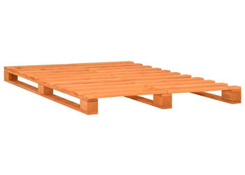 Rama łóżka z palet brązowa lite drewno sosnowe 200 x 200 cm WM-285268