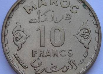 MAROKO 10 FRANKÓW 1951 - STAN MENNICZY -