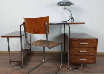 Biurko Bauhaus Art Deco Chrom Orzech ciemny brąz
Biurko okleina orzech