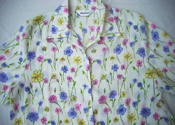 Kremowa koszula Urocze kwiatki 40 42 wintage