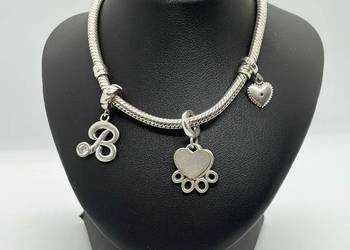 Srebrna Bransoletka z charmsami pr 925 19,53g