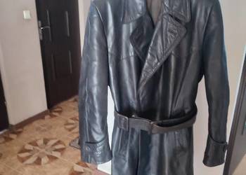 Niemiecki, skórzany płaszcz oficerski z czasów ll wojny światowej