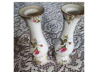 świecznik  porcelanowy Chodzież złota róża Iwona