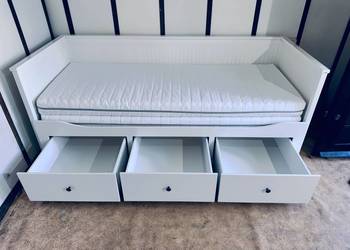 IKEA Hemnes Leżanka Łóżko z 3 szufladami, 2 materace ,białe Transport