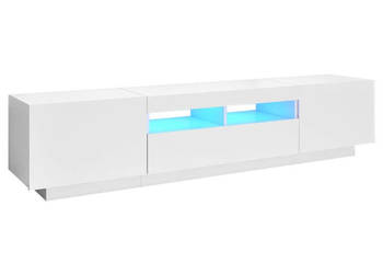 Szafka TV z oświetleniem LED biała 180x35x40 cm WM-3081897